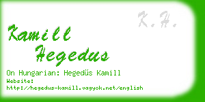 kamill hegedus business card